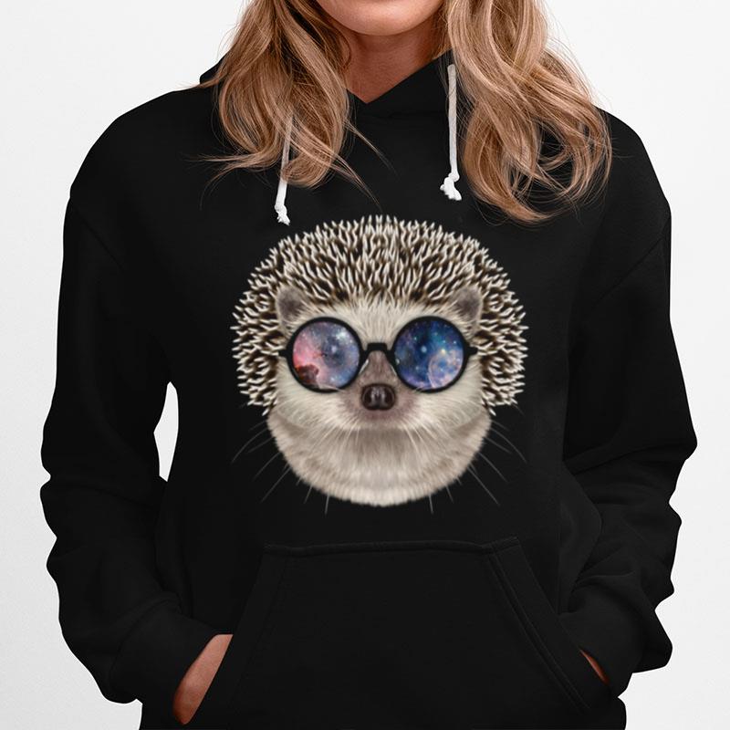 Hedgehog Wearing Space Galaxy Cosmos Sunglass Hoodie