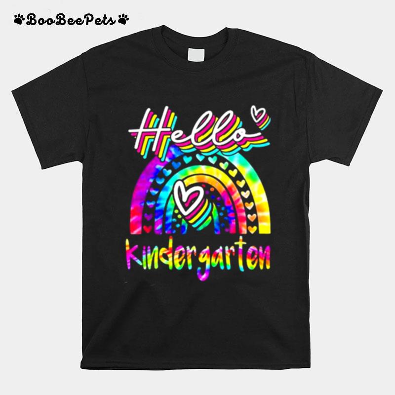 Hello Kindergarten Rainbow First Day Of School T-Shirt