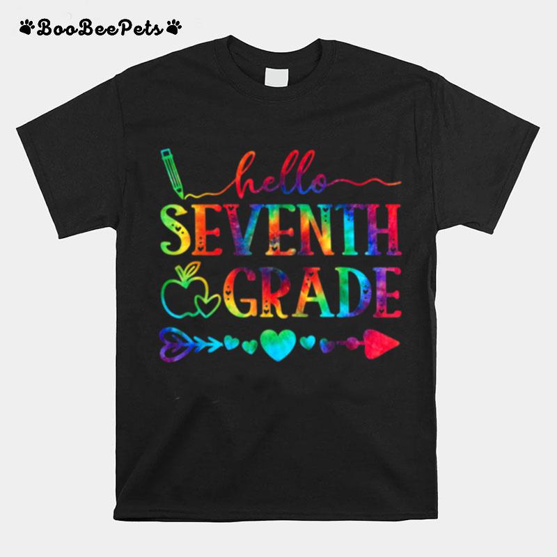 Hello Seventh Grade Tie Dye Team 7Th Grade School First Day T-Shirt