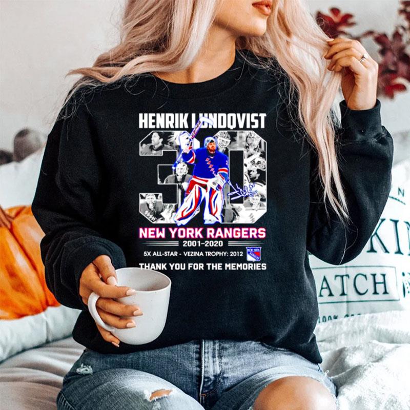 Henrik Lundqvist 30 New York Rangers Thank You For The Memories Sweater