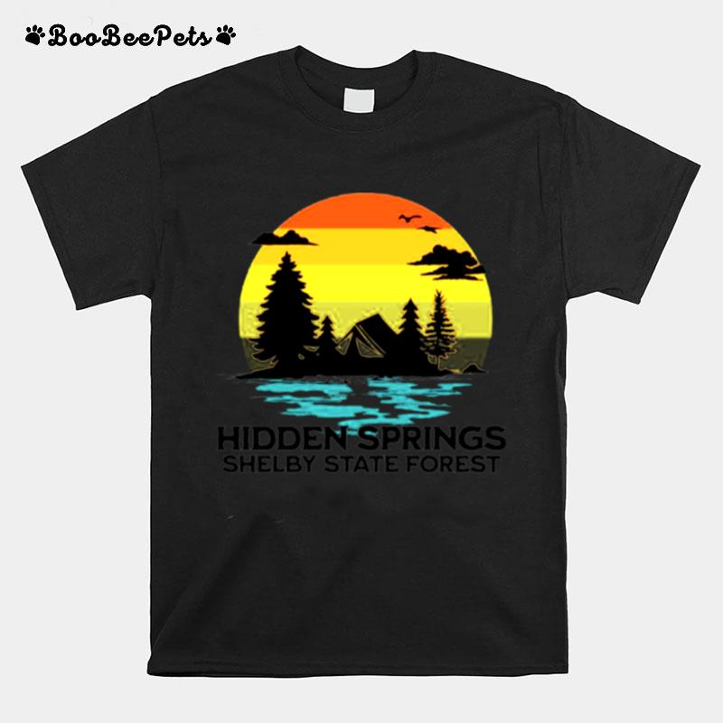 Hidden Springs Shelby State Forest Illinois Camping T-Shirt