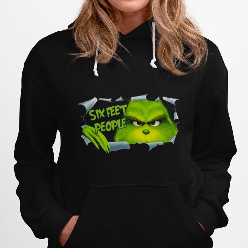 Hiding Grinch Quaratine Six Feet People Hoodie