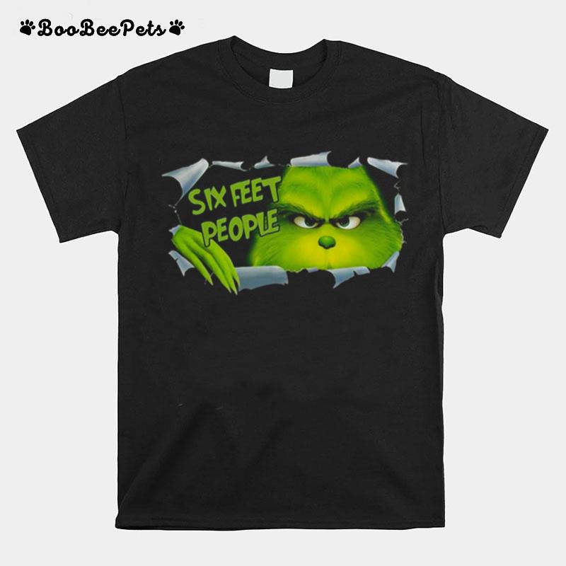 Hiding Grinch Quaratine Six Feet People T-Shirt