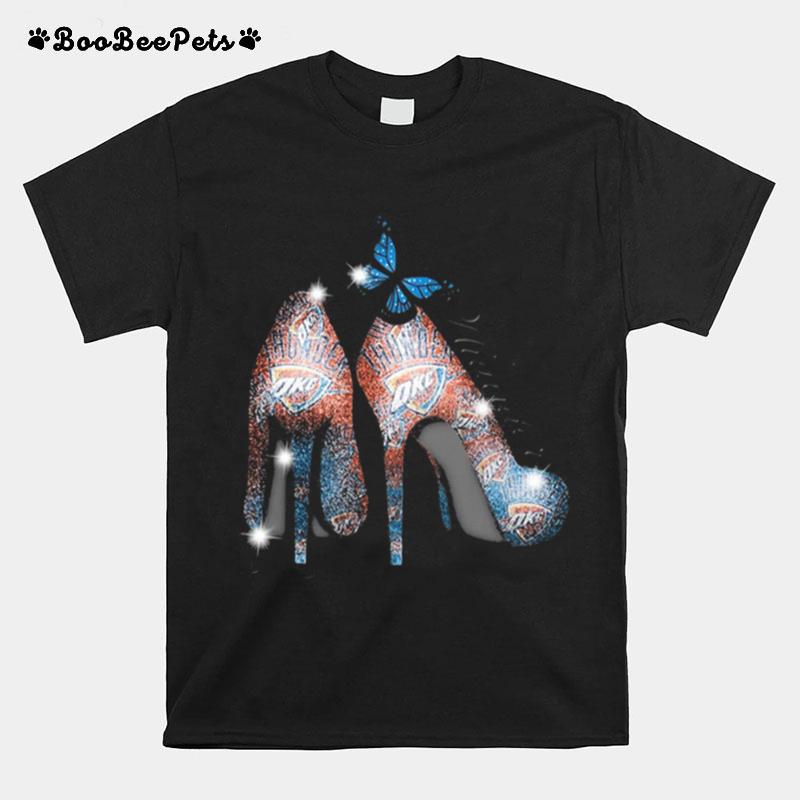 High Heels Butterfly Oklahoma City Thunder Diamond T-Shirt