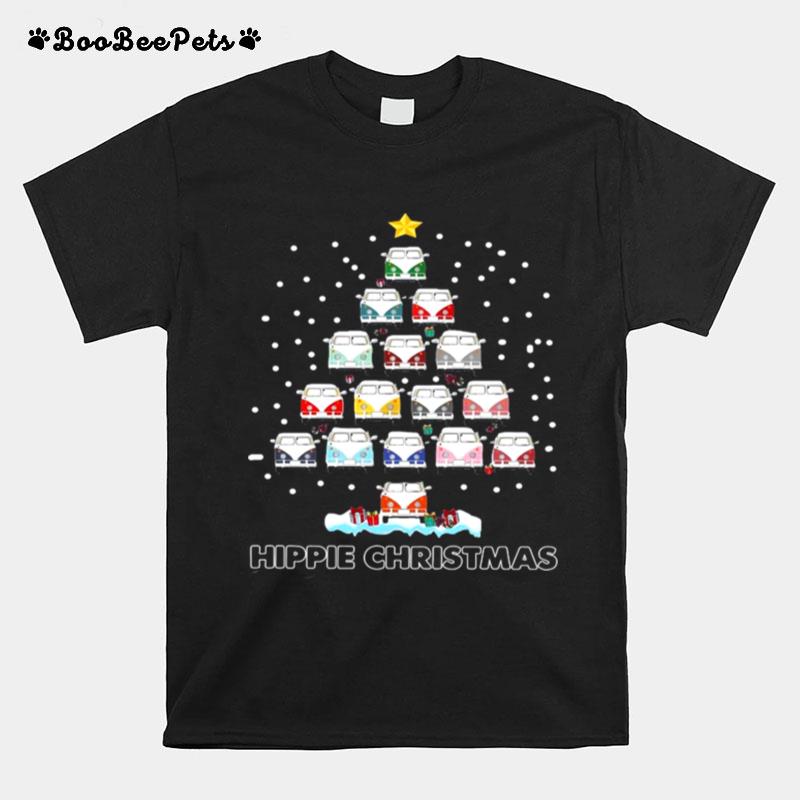 Hippie Bus Tree Christmas T-Shirt