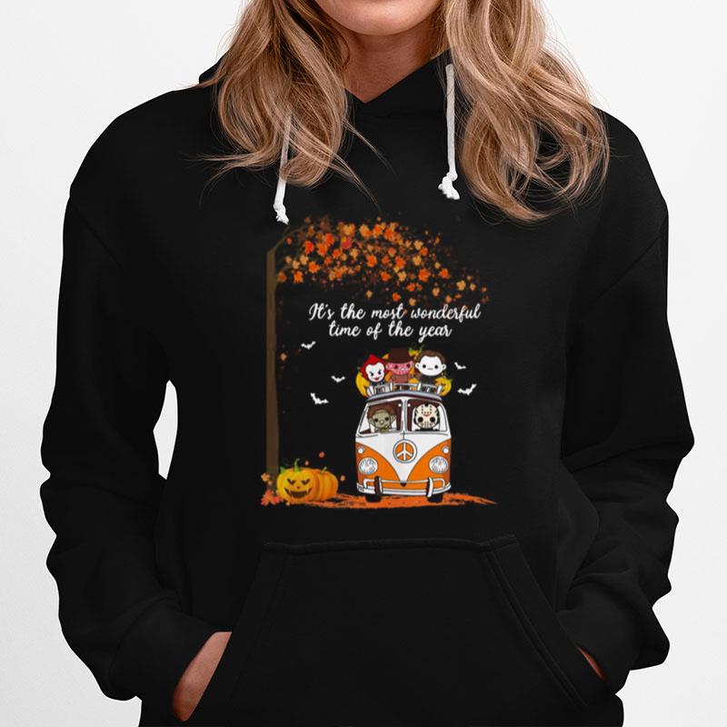 Hippie Car Horror Characters Chibi It%E2%80%99S The Most Wonderful Time Of The Year Halloween Hoodie