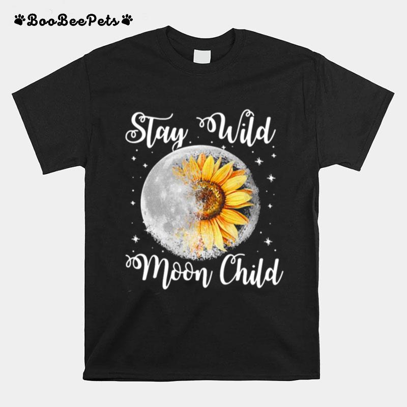 Hippie Sunflower Stay Wild Moon Child T-Shirt