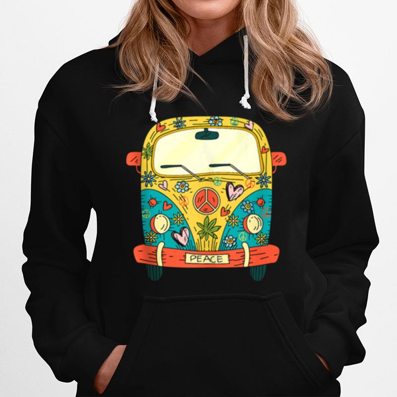 Hippie Van Colorful Peace Outdoor Camping Hoodie