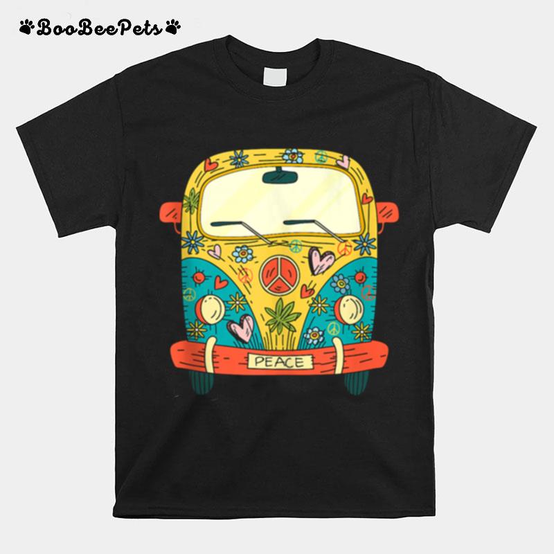 Hippie Van Colorful Peace Outdoor Camping T-Shirt