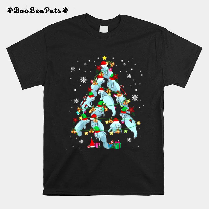 Hippopotamus Tree Merry Christmas T-Shirt