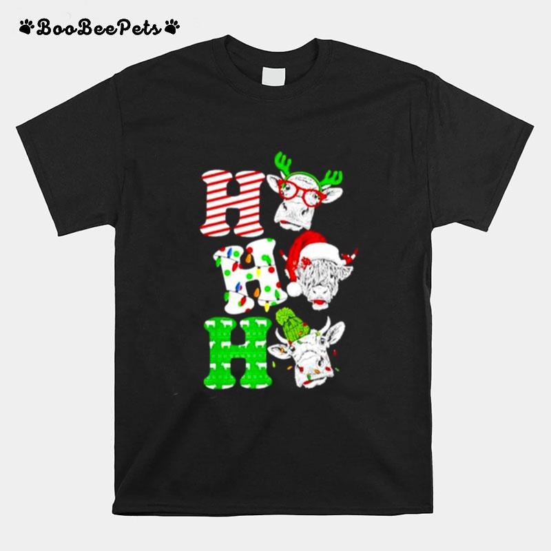 Ho Ho Ho Santa Claus Cow Christmas T-Shirt