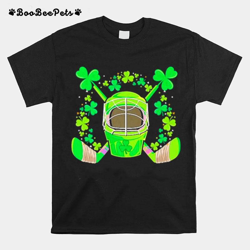 Hockey Stick St Patricks Day Goalie Boys Men Catcher T-Shirt