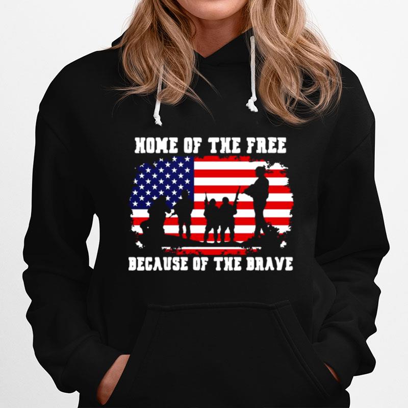 Home Of The Free Because Of The Brave American Flag Hoodie