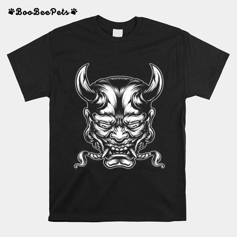 Horned Devil Ogre Demon Mask Asian Spirit T-Shirt