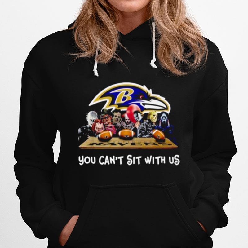 Horror Character Baltimore Ravens You Cant Sit With Us Halloween 2022 Hoodie