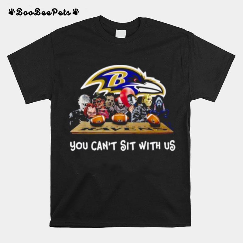 Horror Character Baltimore Ravens You Cant Sit With Us Halloween 2022 T-Shirt
