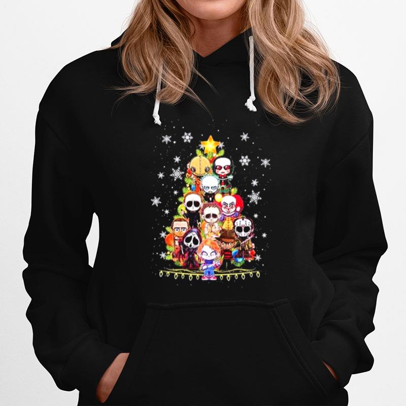 Horror Characters Christmas Tree 2022 Hoodie