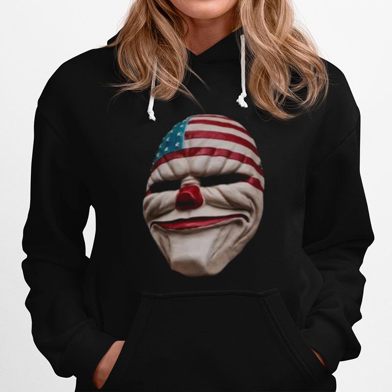 Horror Movie American Mask Scary Cool The Purge Clown Face Art Hoodie