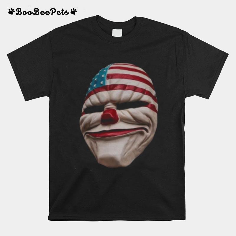 Horror Movie American Mask Scary Cool The Purge Clown Face Art T-Shirt