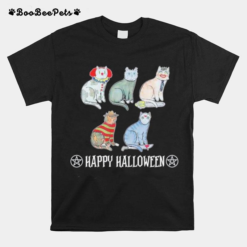 Horror Movie Character Cat Happy Halloween T-Shirt