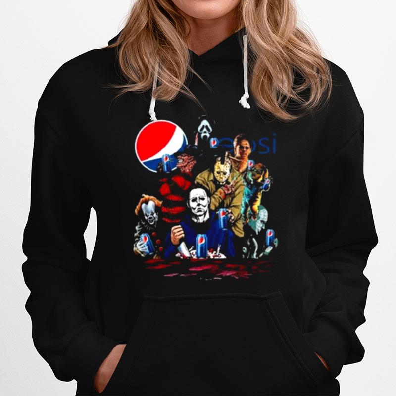 Horror Movie Characters Drink Pepsi Halloween Hoodie