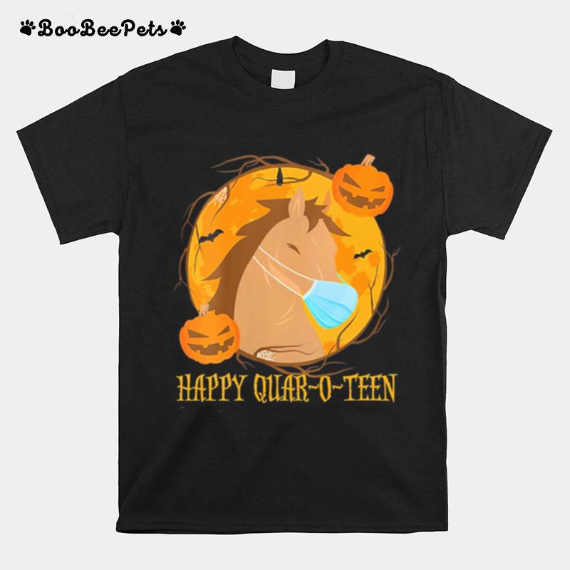 Horse Face Mask Happy Pumpkin Quar O Teen T-Shirt