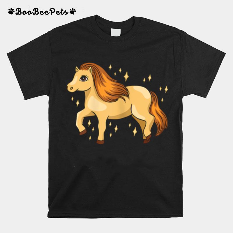 Horse Motif Riding Girl Shetland Pony Love T-Shirt