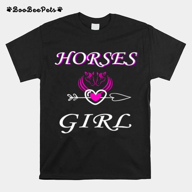 Horses Love Girl Riding Cowgirl Ranch Love My Horseback T-Shirt