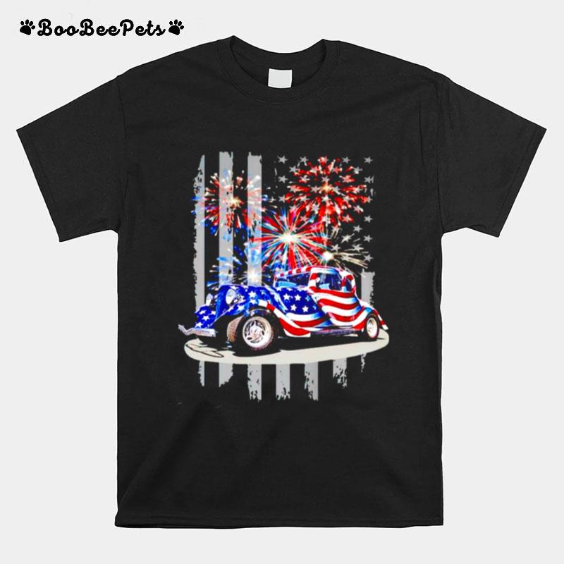 Hot Rod Firework Happy 4Th Of July T-Shirt