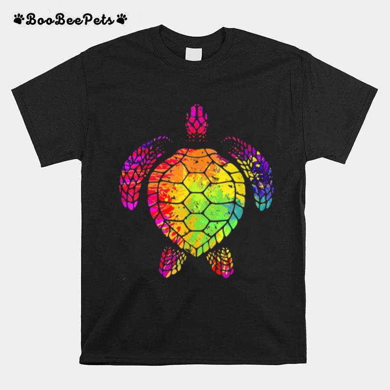 Hot Sea Turtle Rainbow Colors T-Shirt