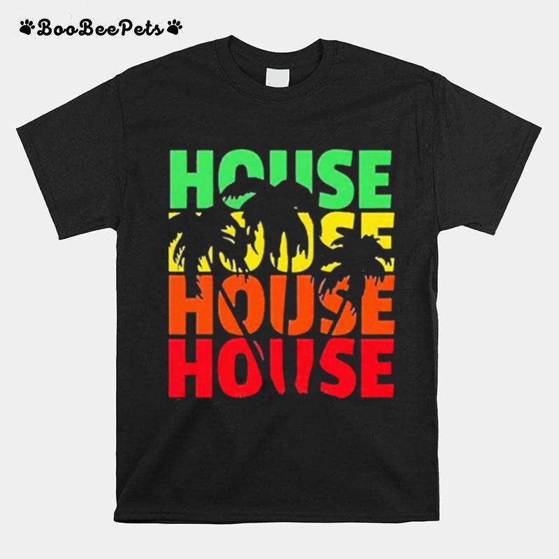 House Music Beach Palm Tree T-Shirt