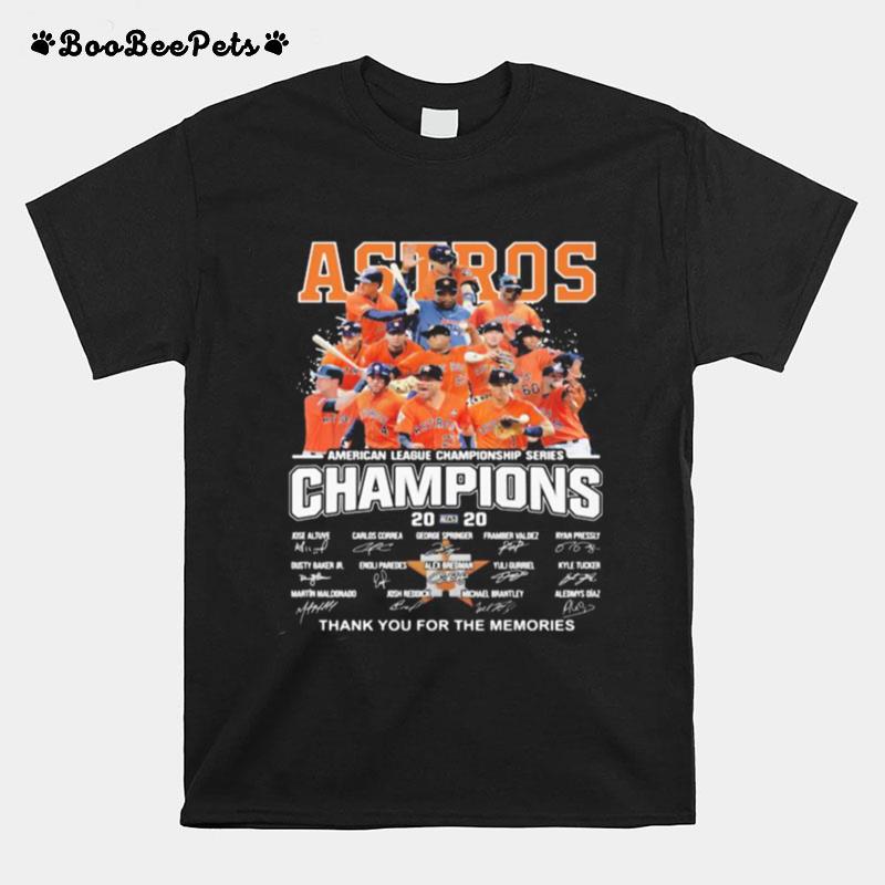 Houston Astros American League Championship Series Champions Thank You For The Memories Signatures T-Shirt