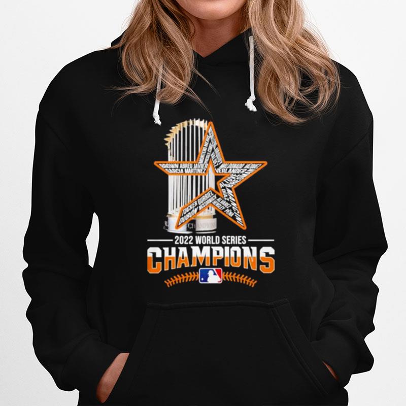 Houston Astros Players Names Trophies 2022 World Series Champions Hoodie