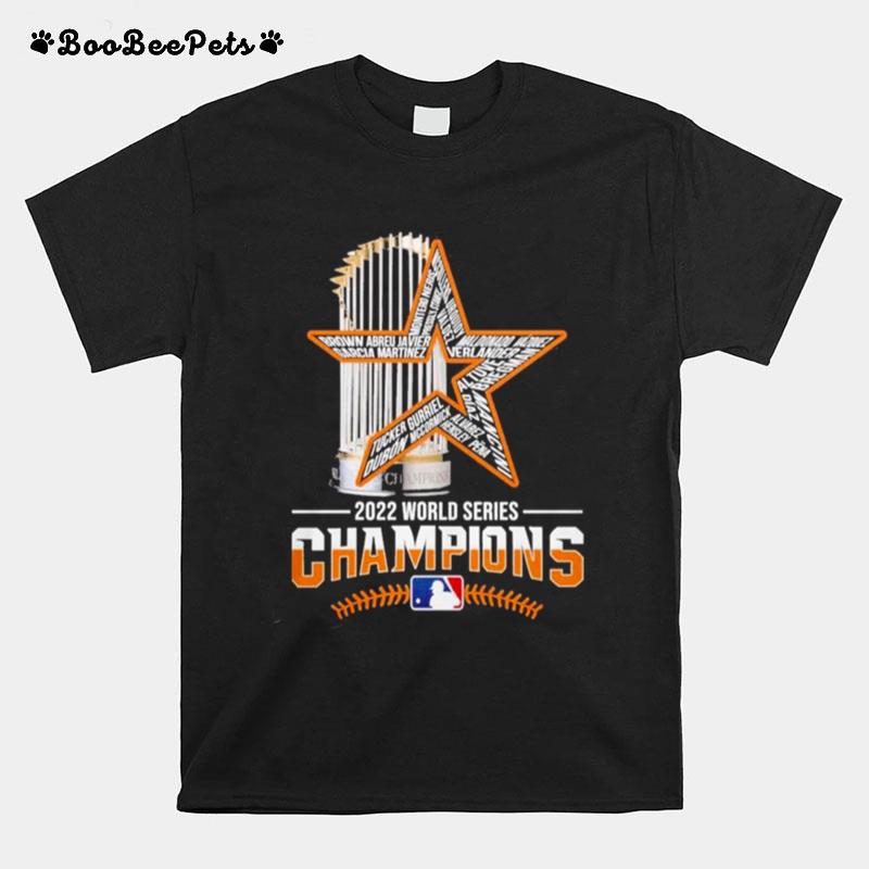 Houston Astros Players Names Trophies 2022 World Series Champions T-Shirt