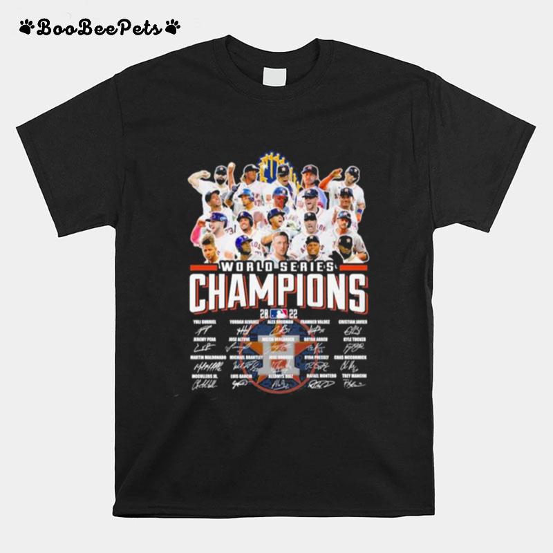 Houston Astros Team World Series Champions 2022 Finals Signatures T-Shirt