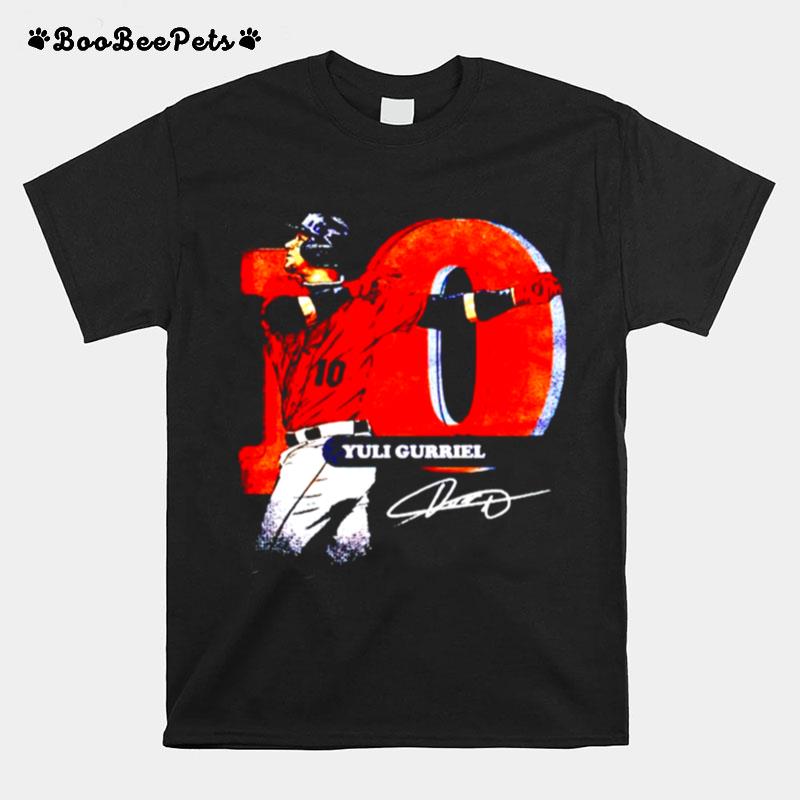 Houston Baseball 10 Yuli Gurriel Swing Signature T-Shirt
