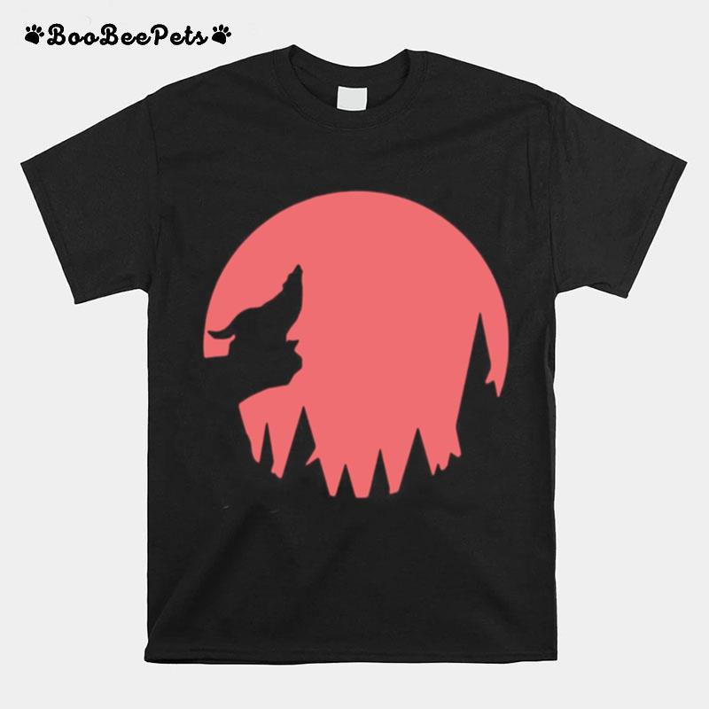 Howling On Full Moon Night Wolf T-Shirt