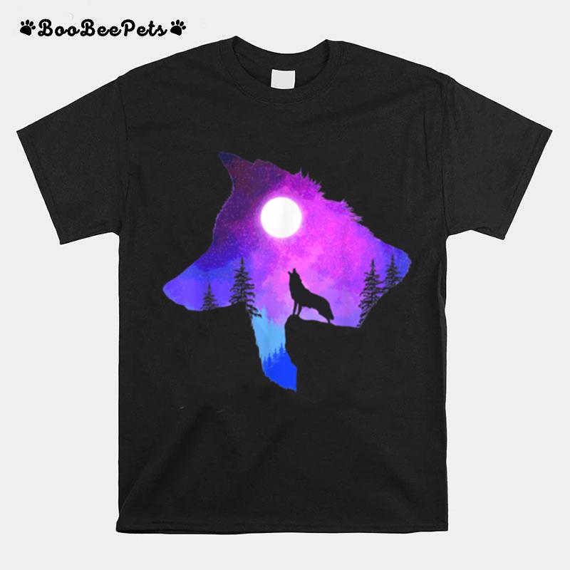 Howling Wolf Spirit Animal Moon Indigenous Native T-Shirt