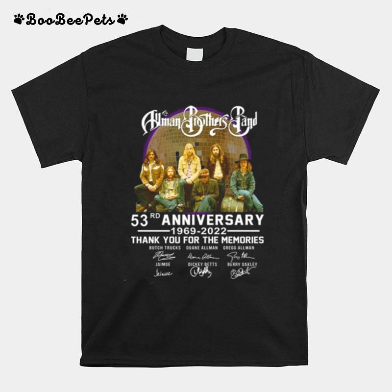 Human Brothers Band 53Rd Anniversary 1969 2022 Thank You For The Memories Signatures T-Shirt