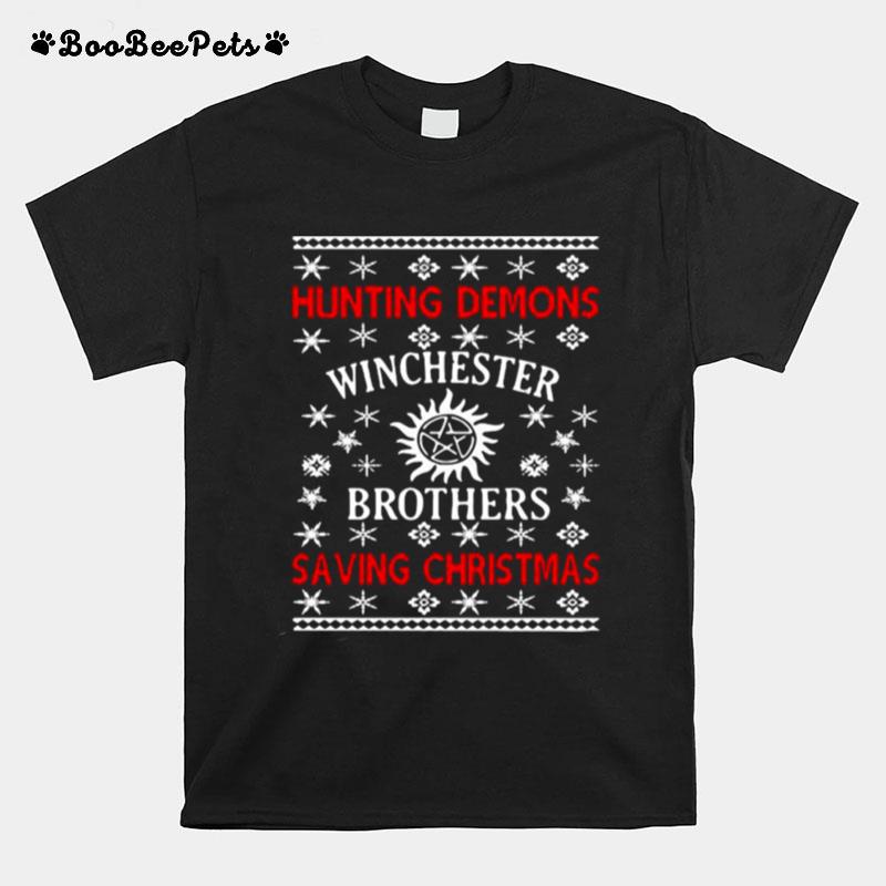 Hunting Demons Winchester Brothers Saving Christmas T-Shirt