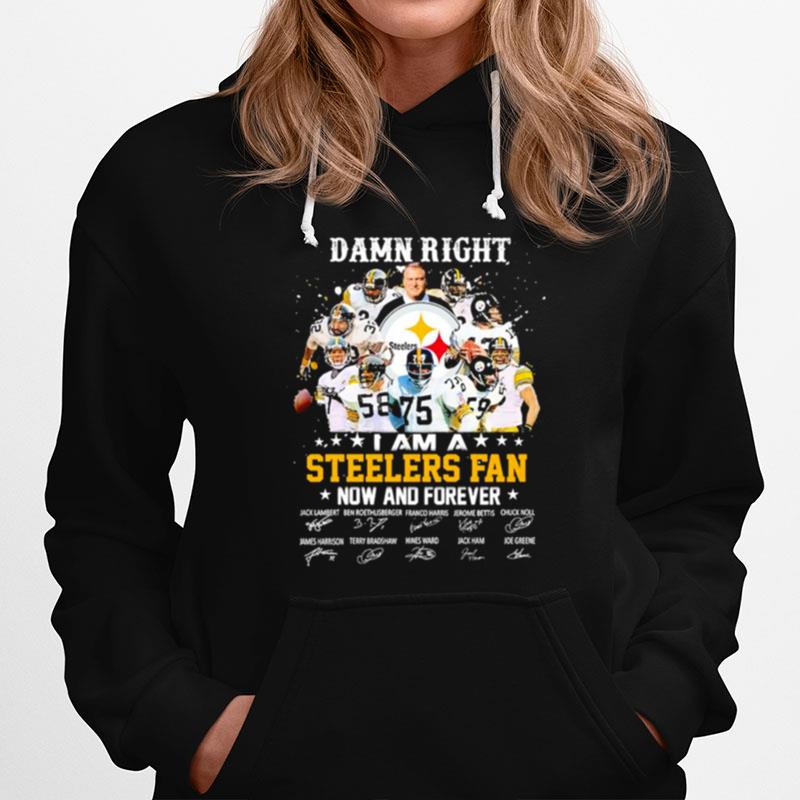 I Am A Steelers Fan Damn Right Now And Forever Signature Hoodie