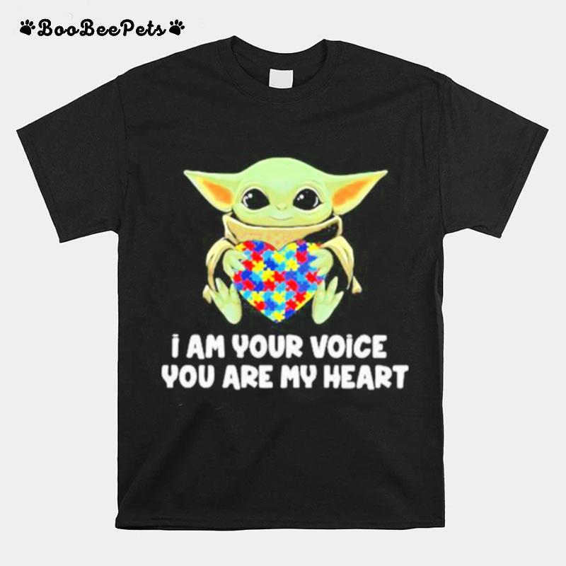 I Am Your Voice You Are My Heart Autism Awareness Baby Yoda T-Shirt