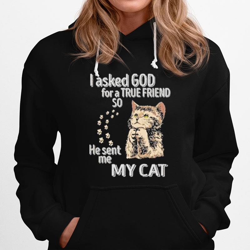 I Asked God For A True Friend So He Sent Me My Cat Hoodie