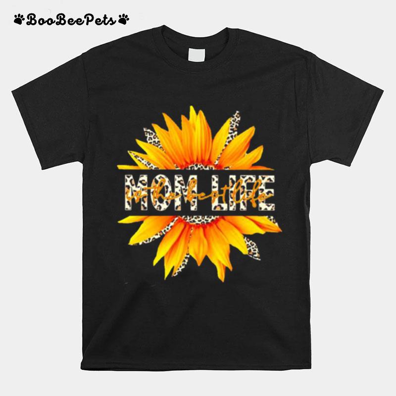 I Can See Mom Life Sunflower Leopard T-Shirt