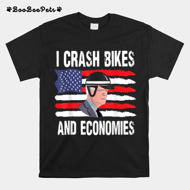 I Crash Bikes And Economies Biden Falling Off Bike T B0B4Zzkv9Z T-Shirt