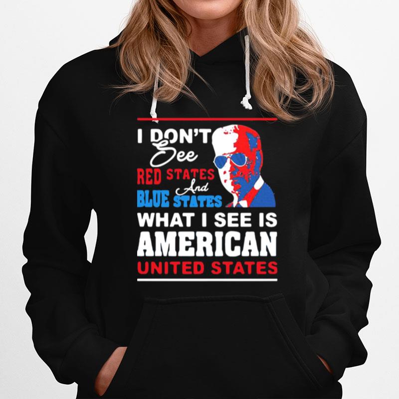 I Dont See Red States And Blue States I See American United States Hoodie