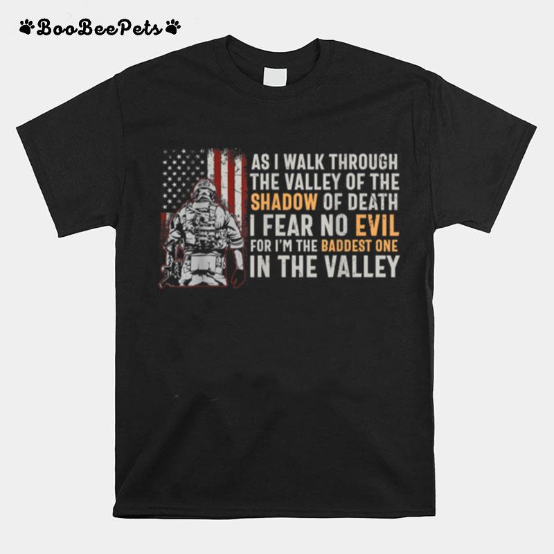 I Fear No Evil Veteran U.S. Flag Soldier T B09Znkn6Dk T-Shirt