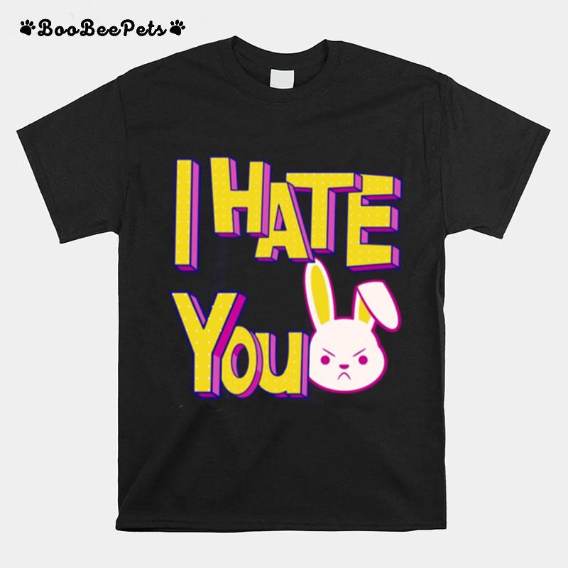 I Hate You Emoji Grumpy Bunny T-Shirt