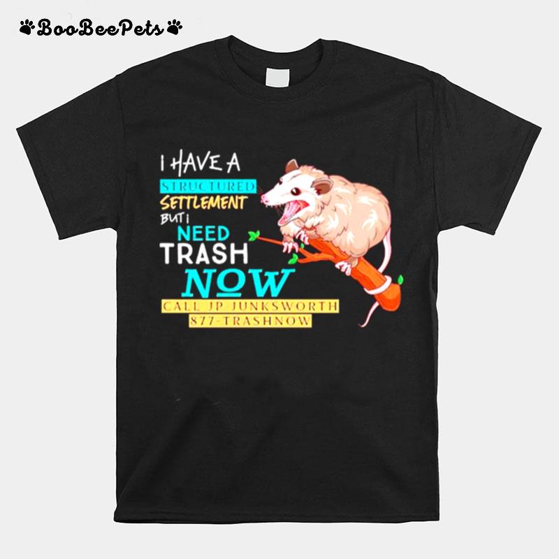 I Have A Structured Settlement But I Need Trash Now T-Shirt