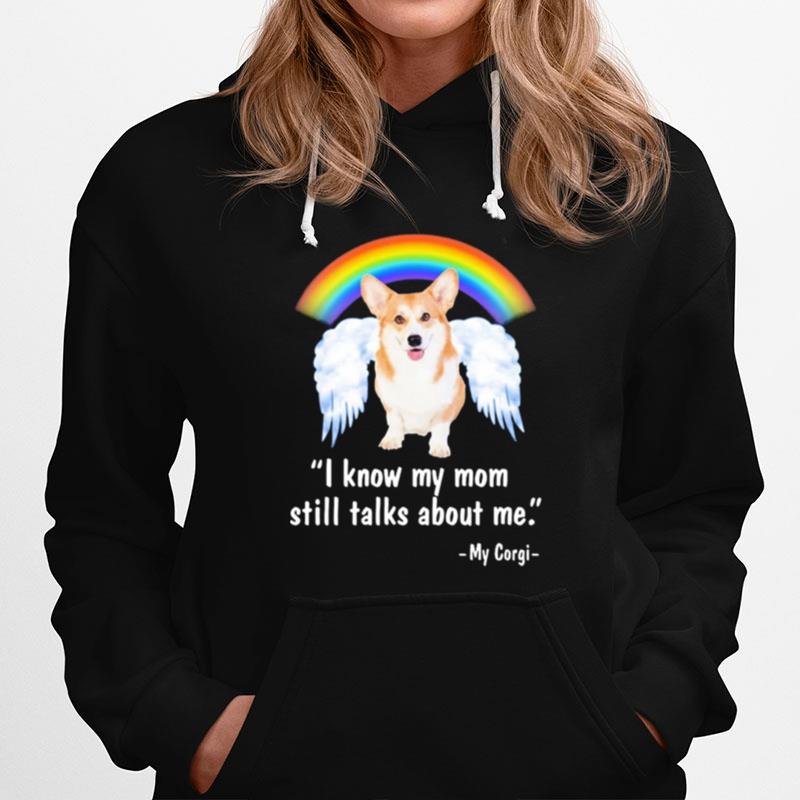 I Know My Mom Still Talks About Me Angel Hoodie